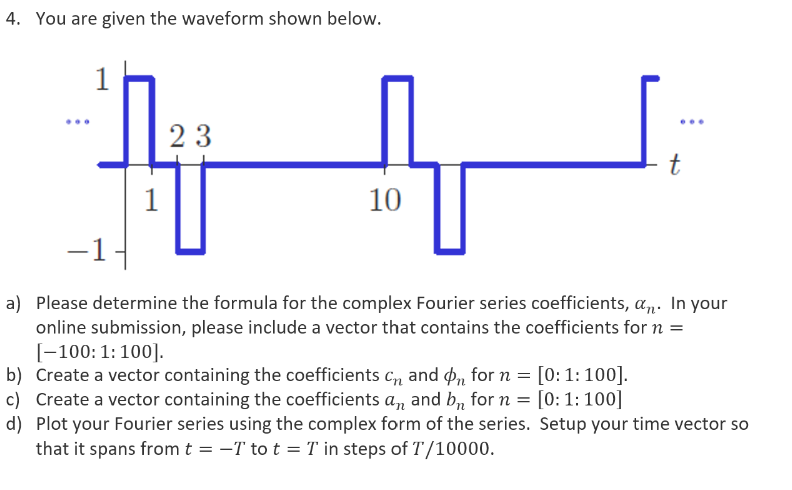 You are given the waveform shown below. a \ alpha