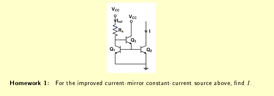 Homework 1 : For the improved current - mirror