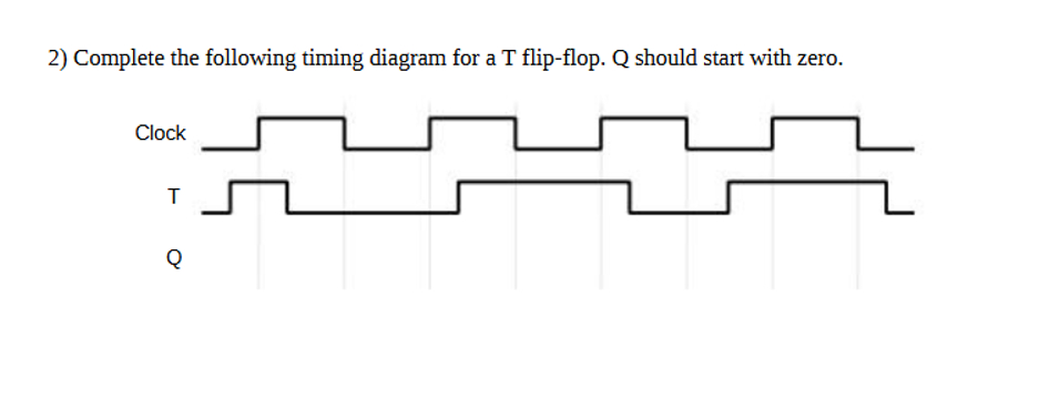 2 ) Complete the following timing diagram for a T