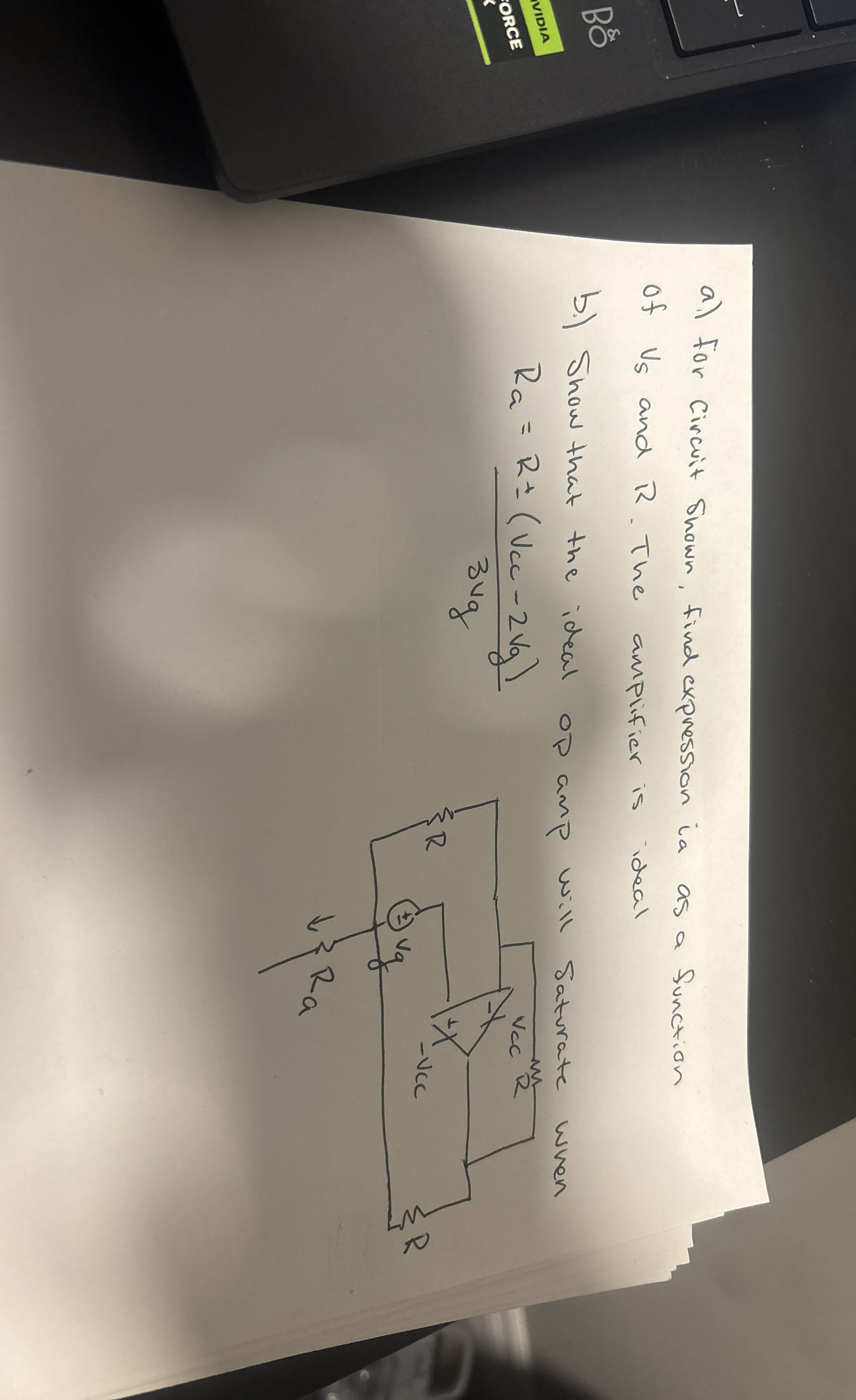 a ) for Circuit shown, find expression ia as a