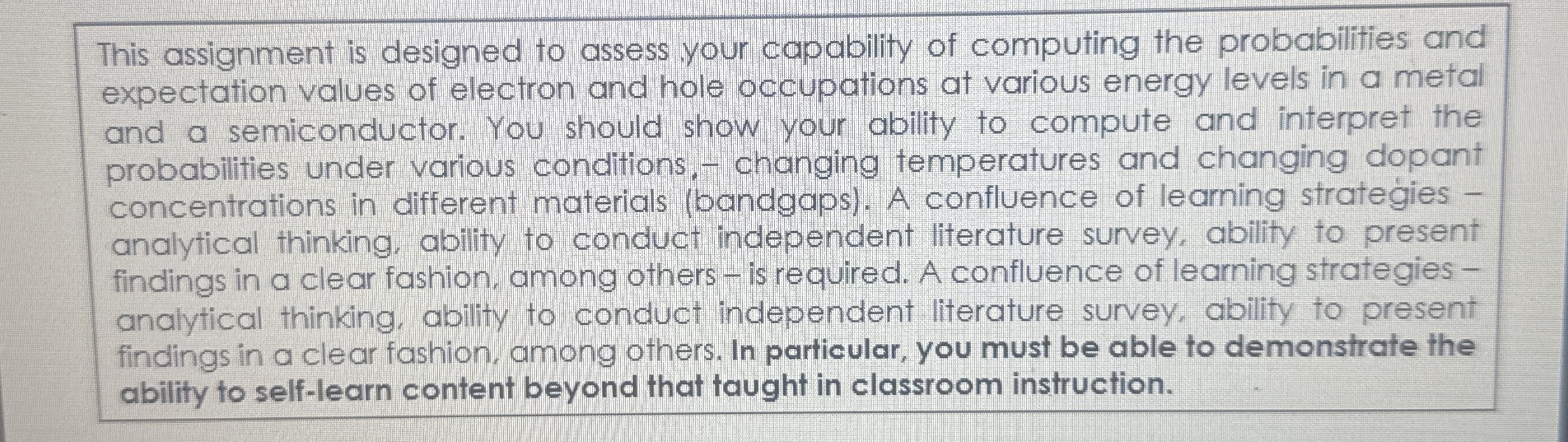 This assignment is designed to assess your