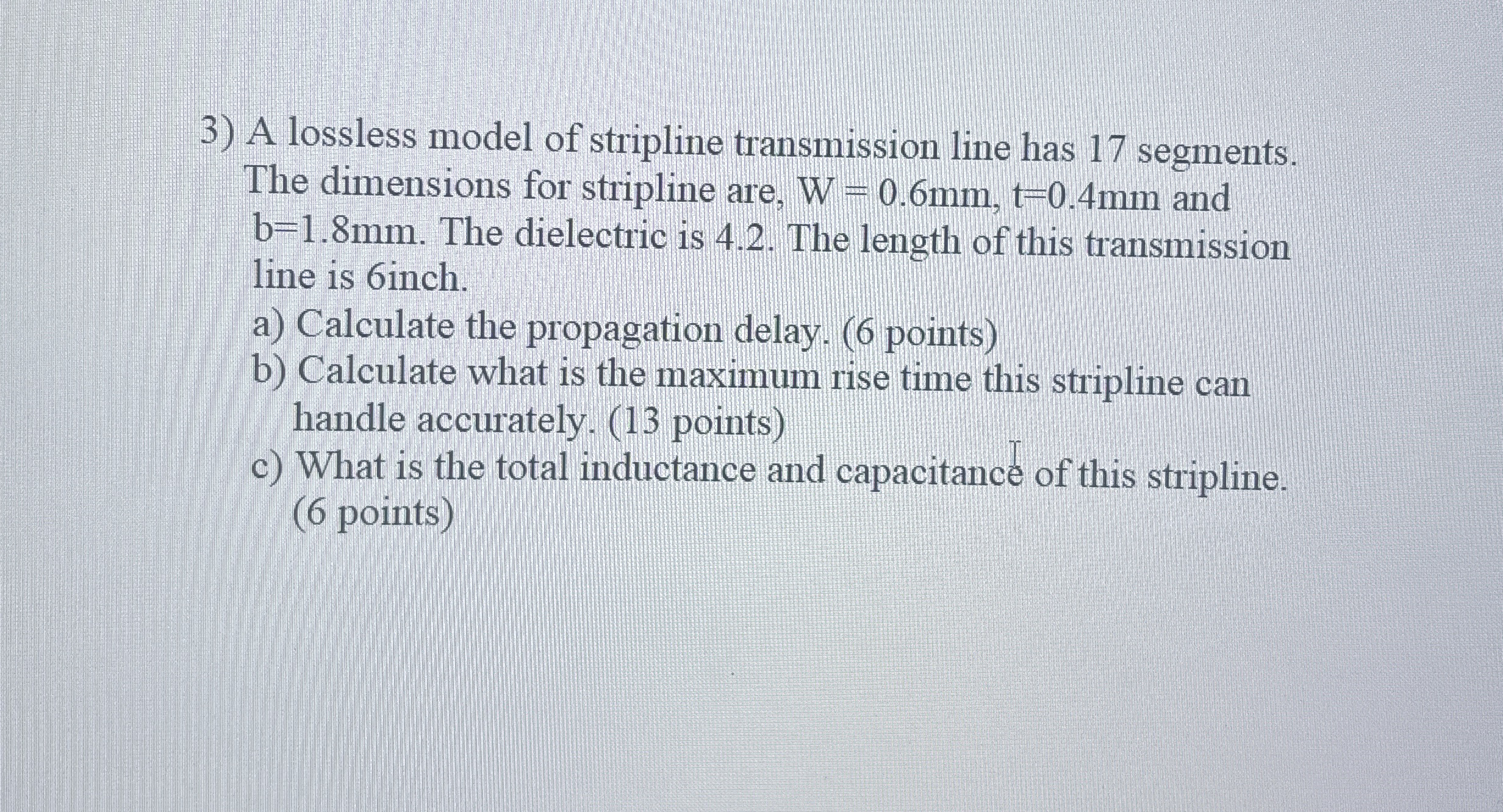 A lossless model of stripline transmission line