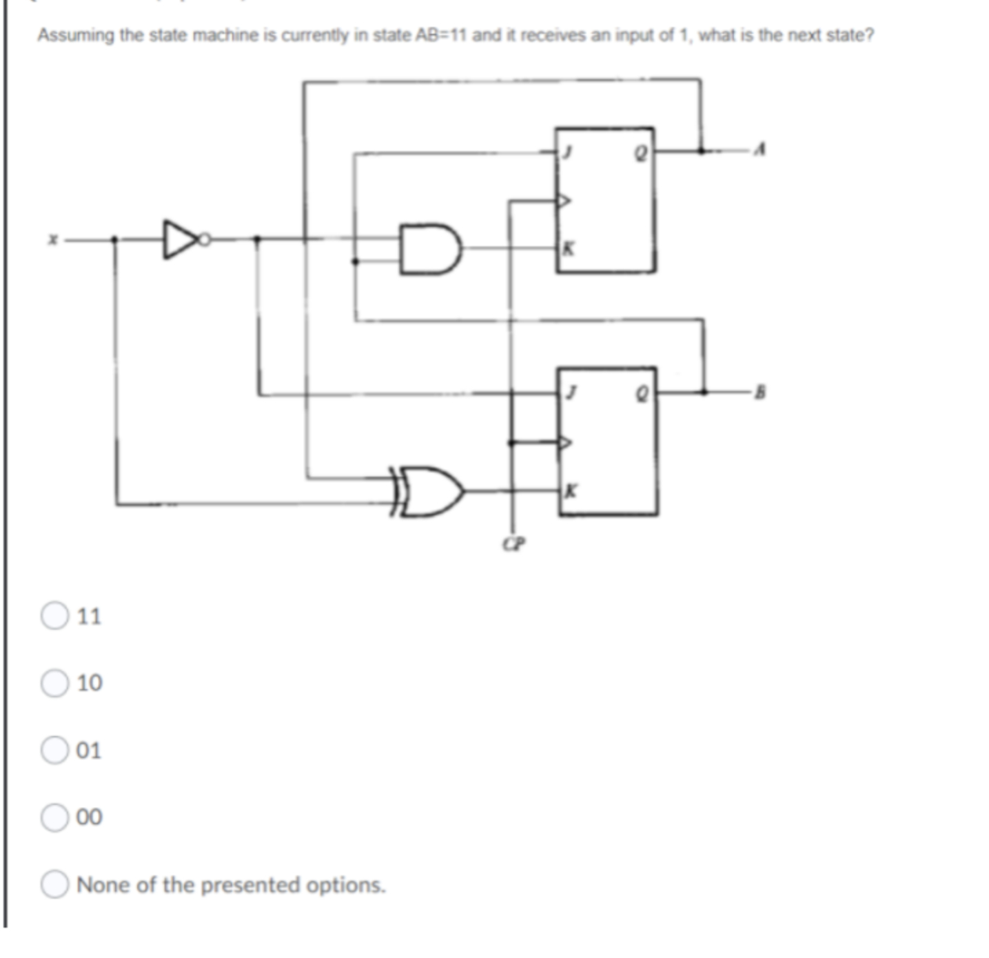 Assuming the state machine is currently in state