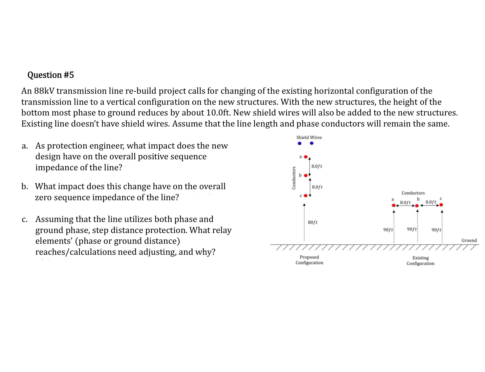 Question \ # 5 An 8 8 kV transmission line re -