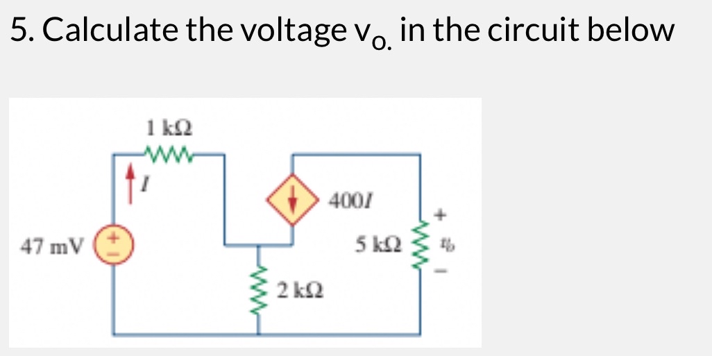 Calculate the voltage v o in the circuit below