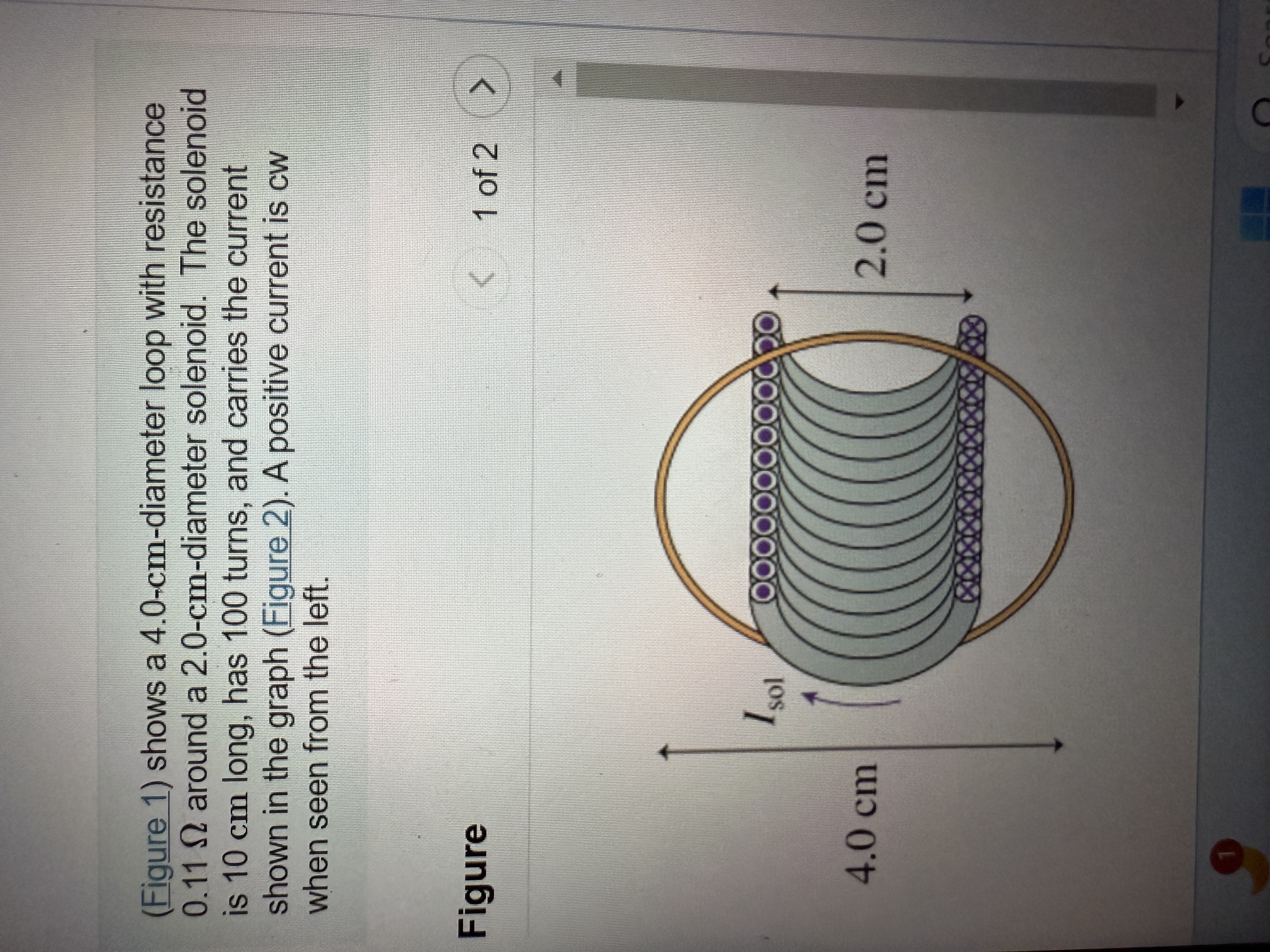 Find the current in the loop at . 5 , 1 . 5 , and