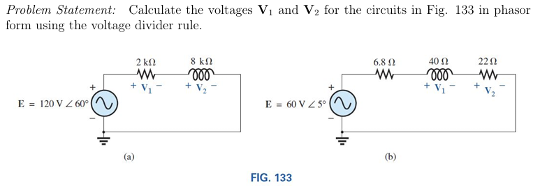 Problem Statement: Calculate the voltages \ ( \