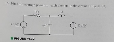 Find the average power for each clement in the
