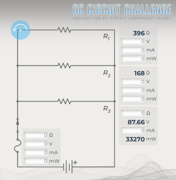 DC CIRCUIT CHALLENGE. please solve and show stepps