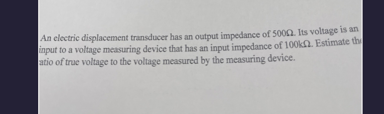 An electric displacement transducer has an output