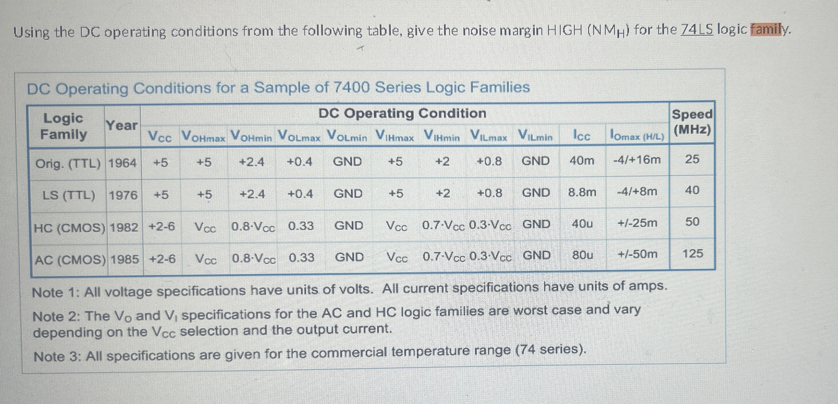 Using the DC operating conditions from the