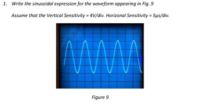 1 . Write the sinusoidal expression for the