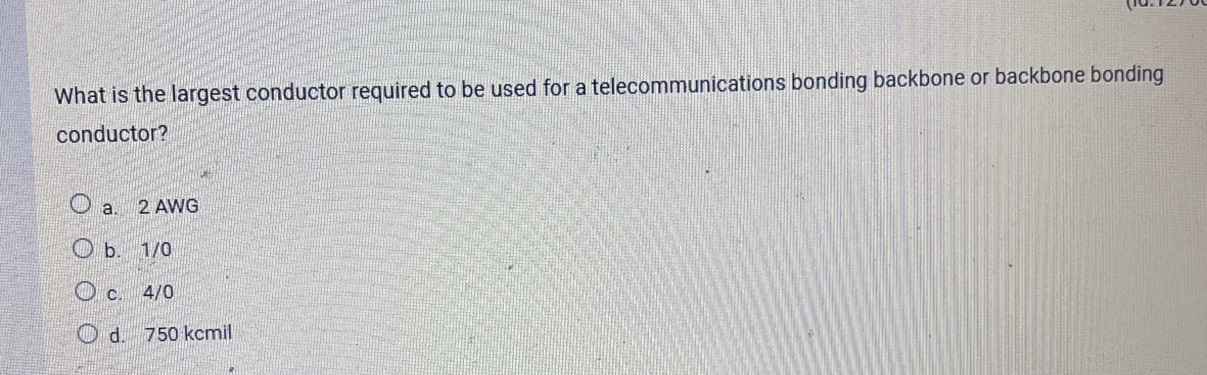 What is the largest conductor required to be used