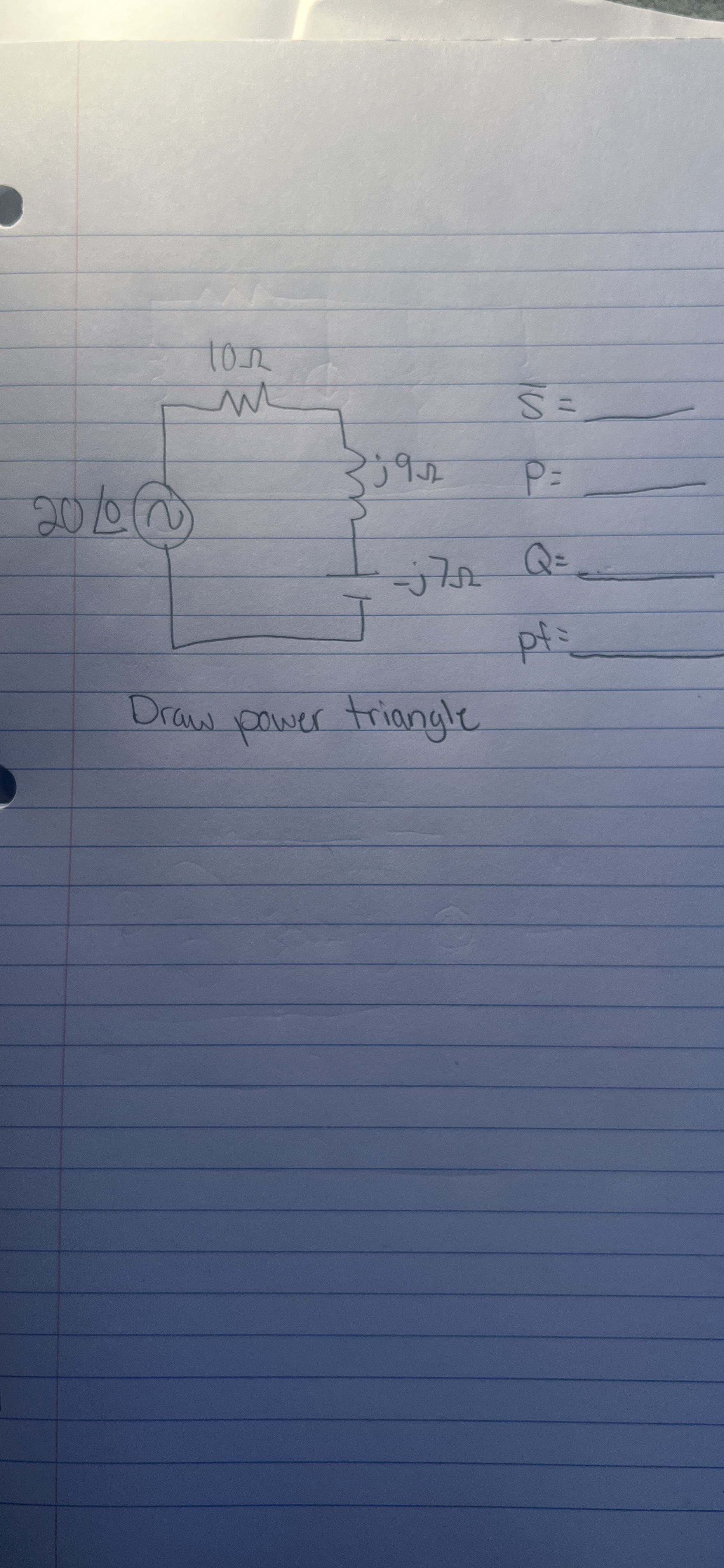 ? b a r ( S ) = P = Q = p f = Draw power triangle