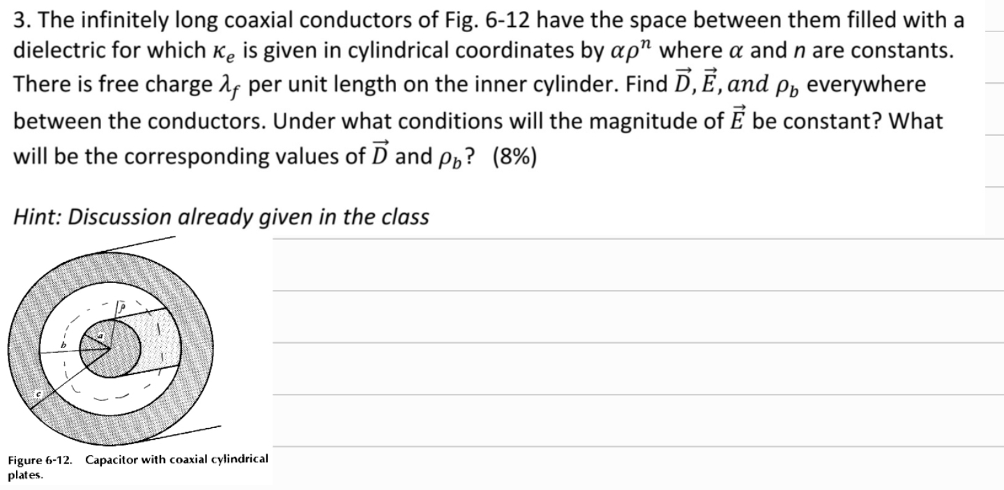 The infinitely long coaxial conductors of Fig. 6