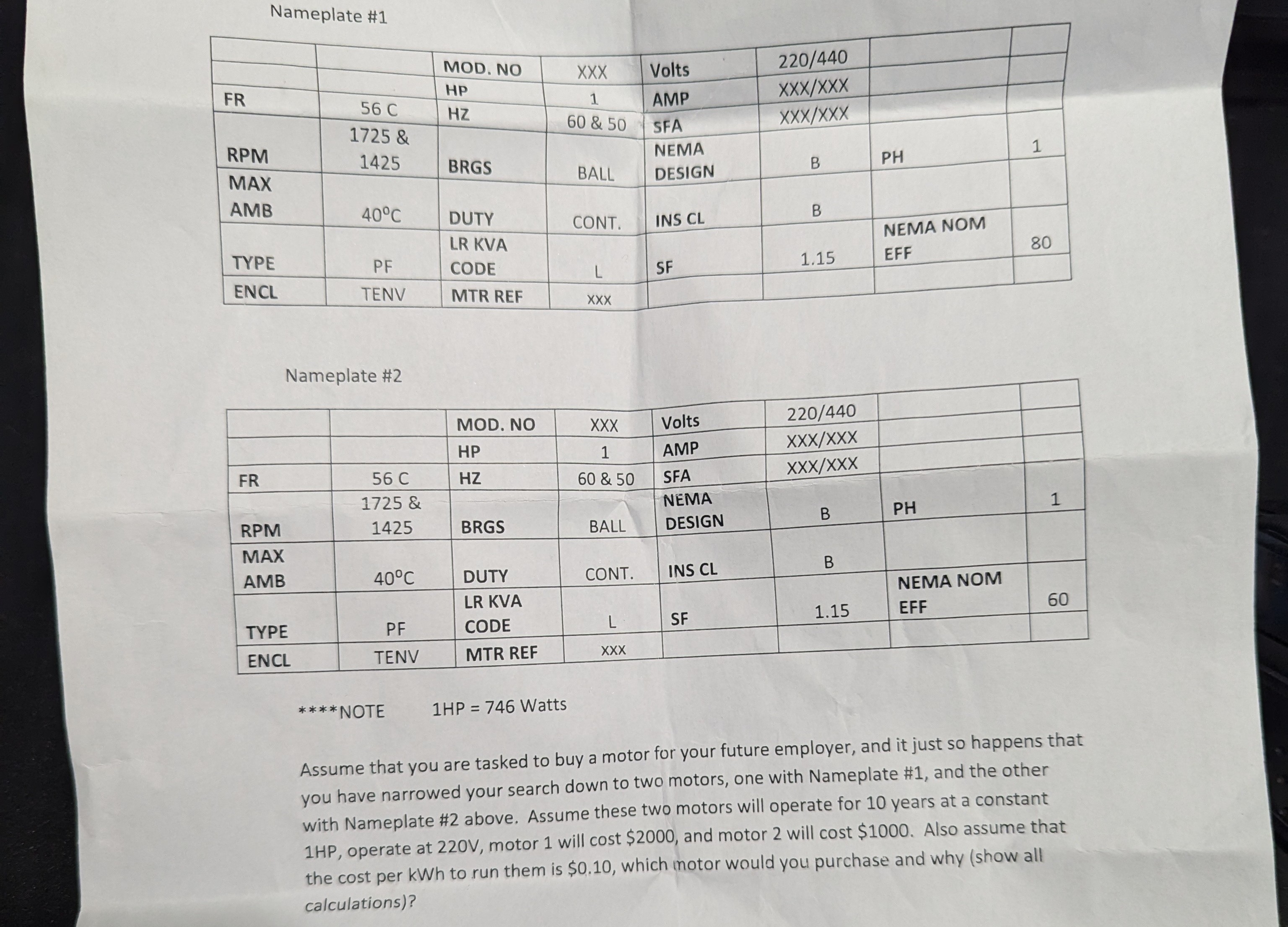 Nameplate \ # 1 \ begin { tabular } { | c | c | c