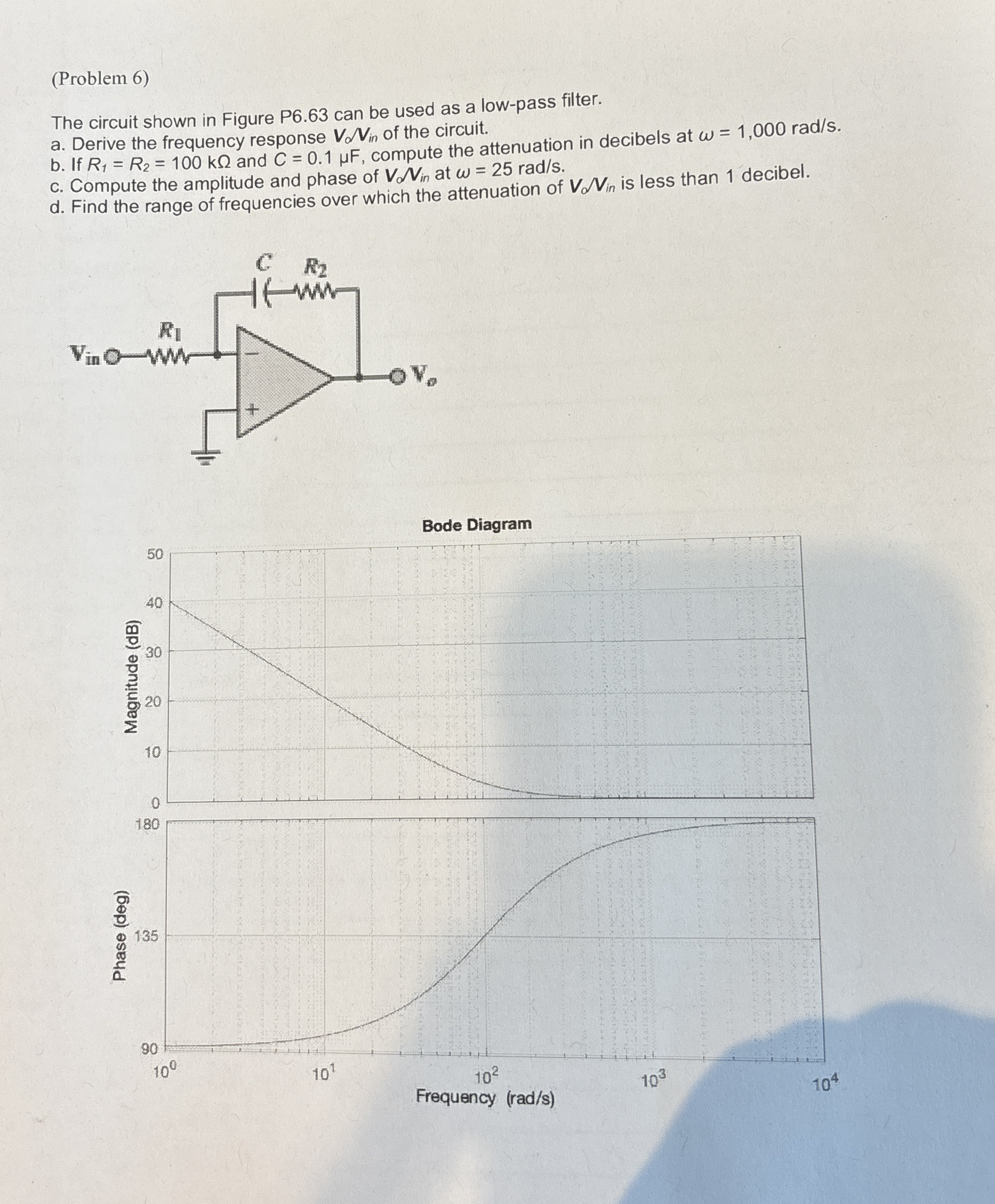 ( Problem 6 ) The circuit shown in Figure P 6 . 6