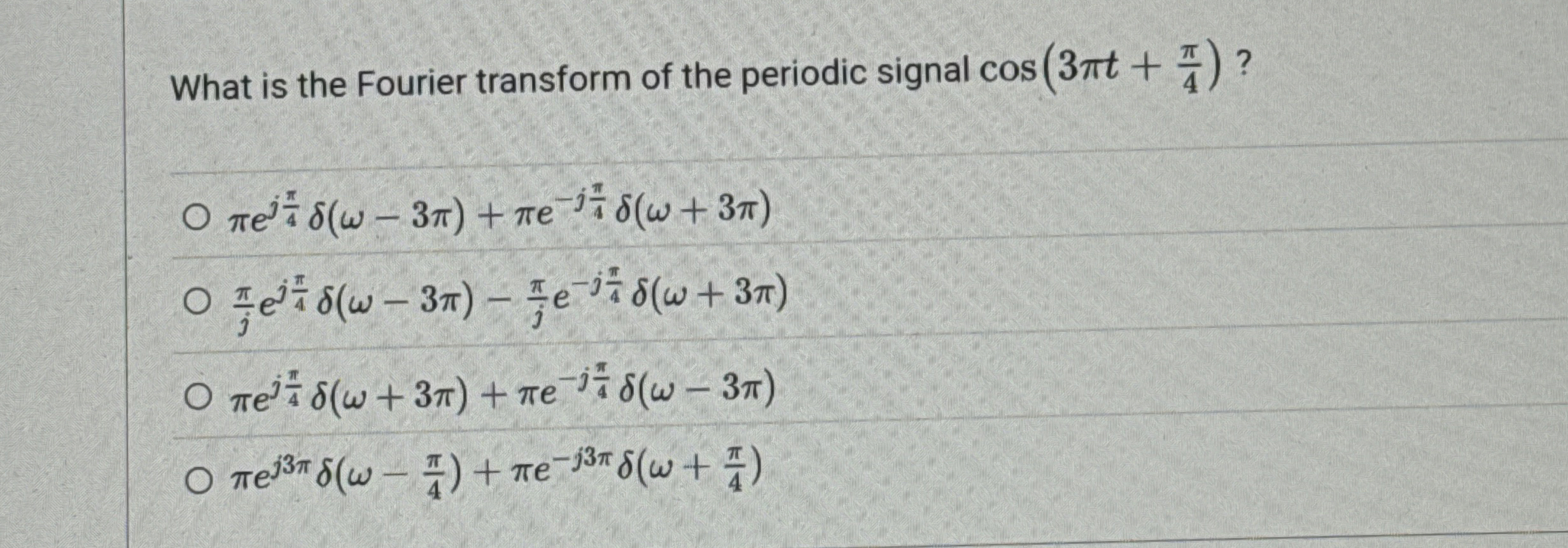 What is the Fourier transform of the periodic