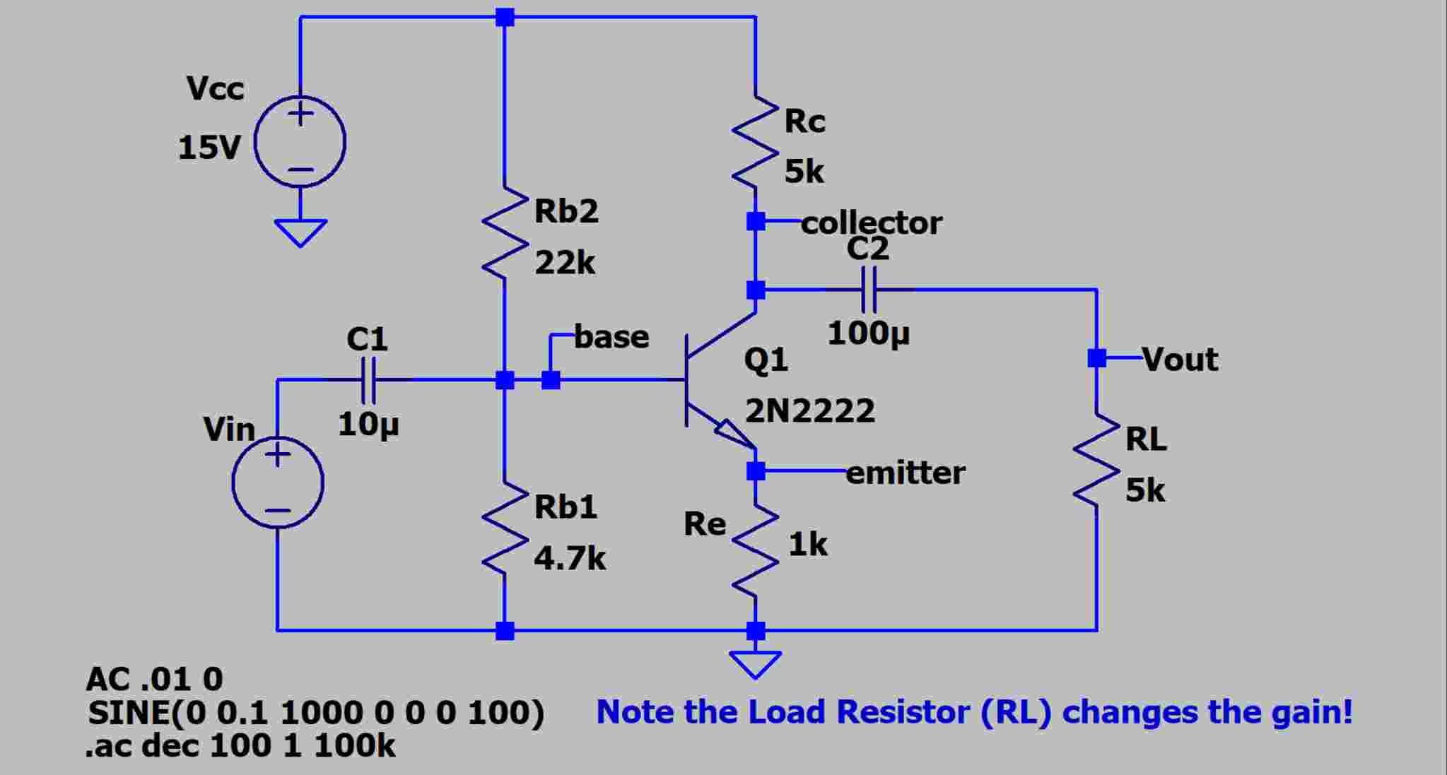 Common Emitter Amplifier using 2 N 2 2 2 2 with