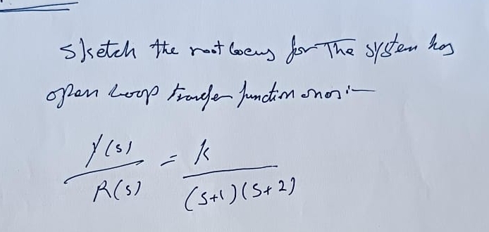 Sketch the rot coeny for the system hes ofen hoop