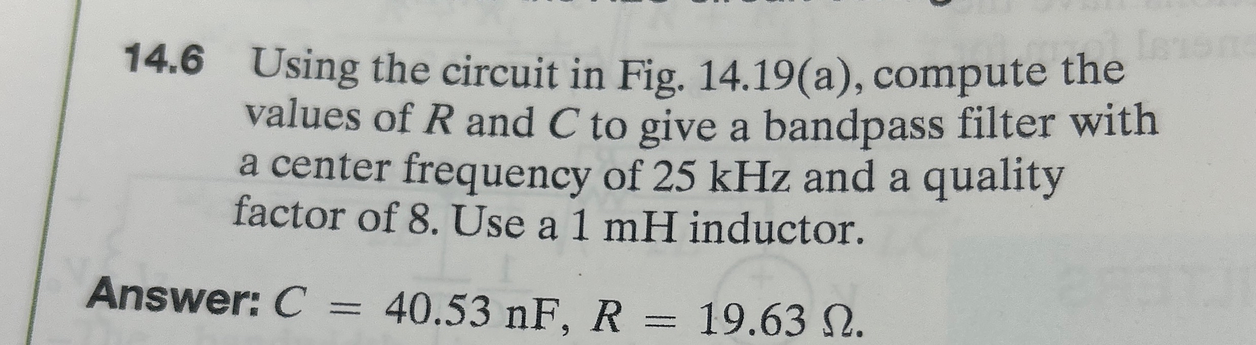 1 4 . 6 Using the circuit in Fig. 1 4 . 1 9 ( a )