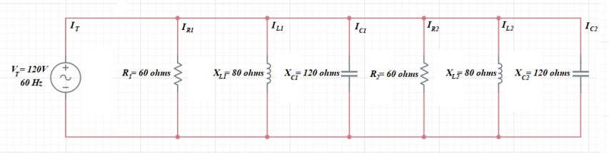 Find the ZT , current, and voltage flowing