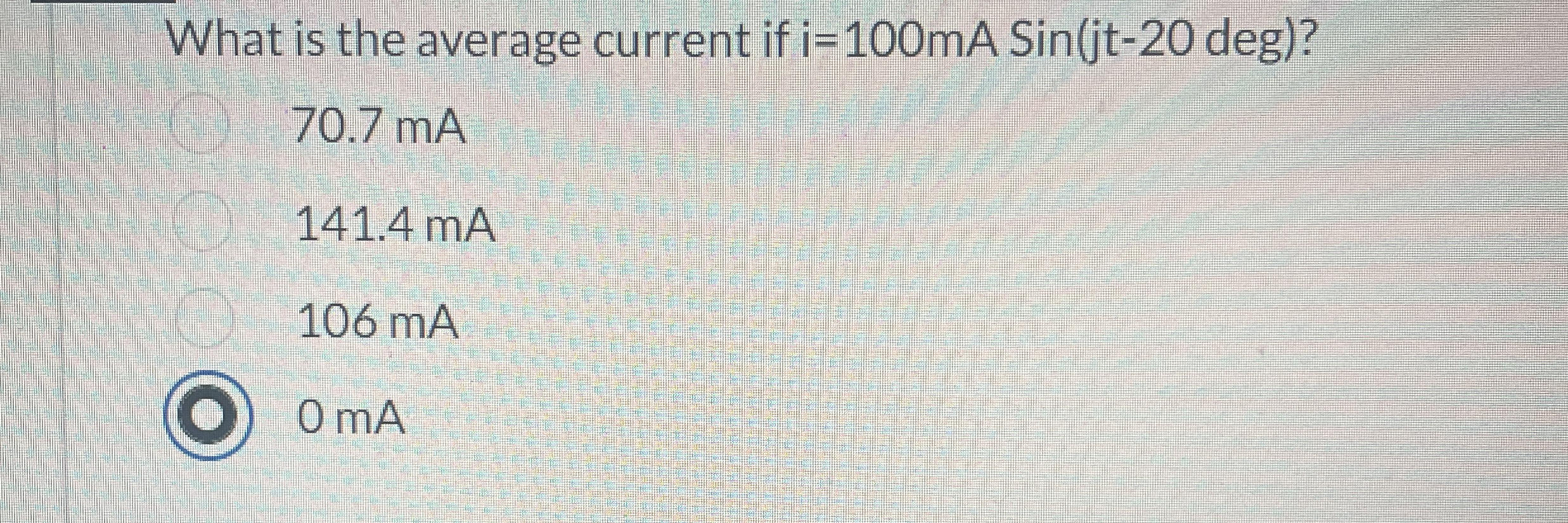 What is the average current if i = 1 0 0 mASin (