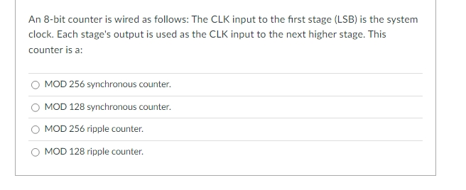 An 8 - bit counter is wired as follows: The CLK