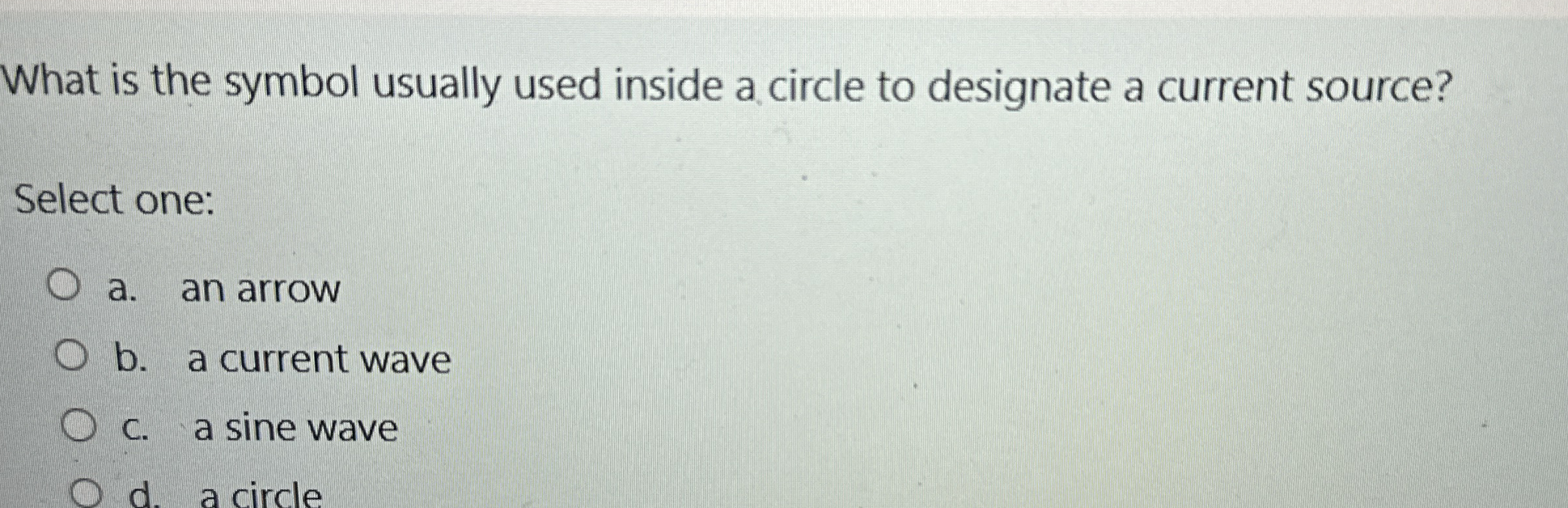 What is the symbol usually used inside a circle