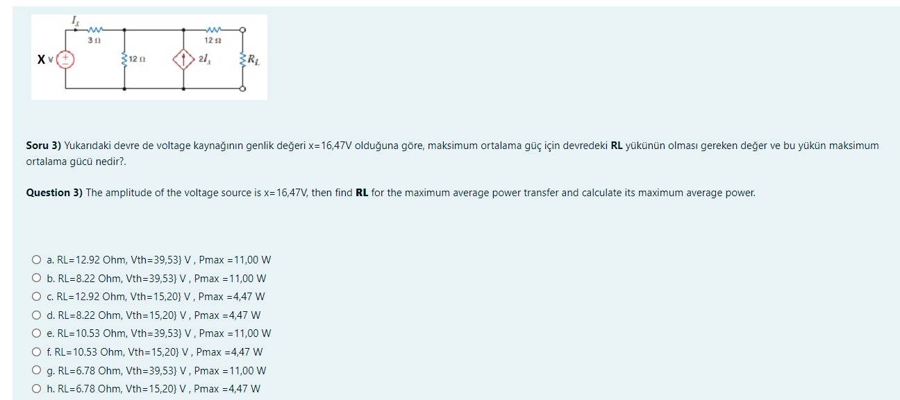 Soru 3 ) Yukar daki devre de voltage kayna n n