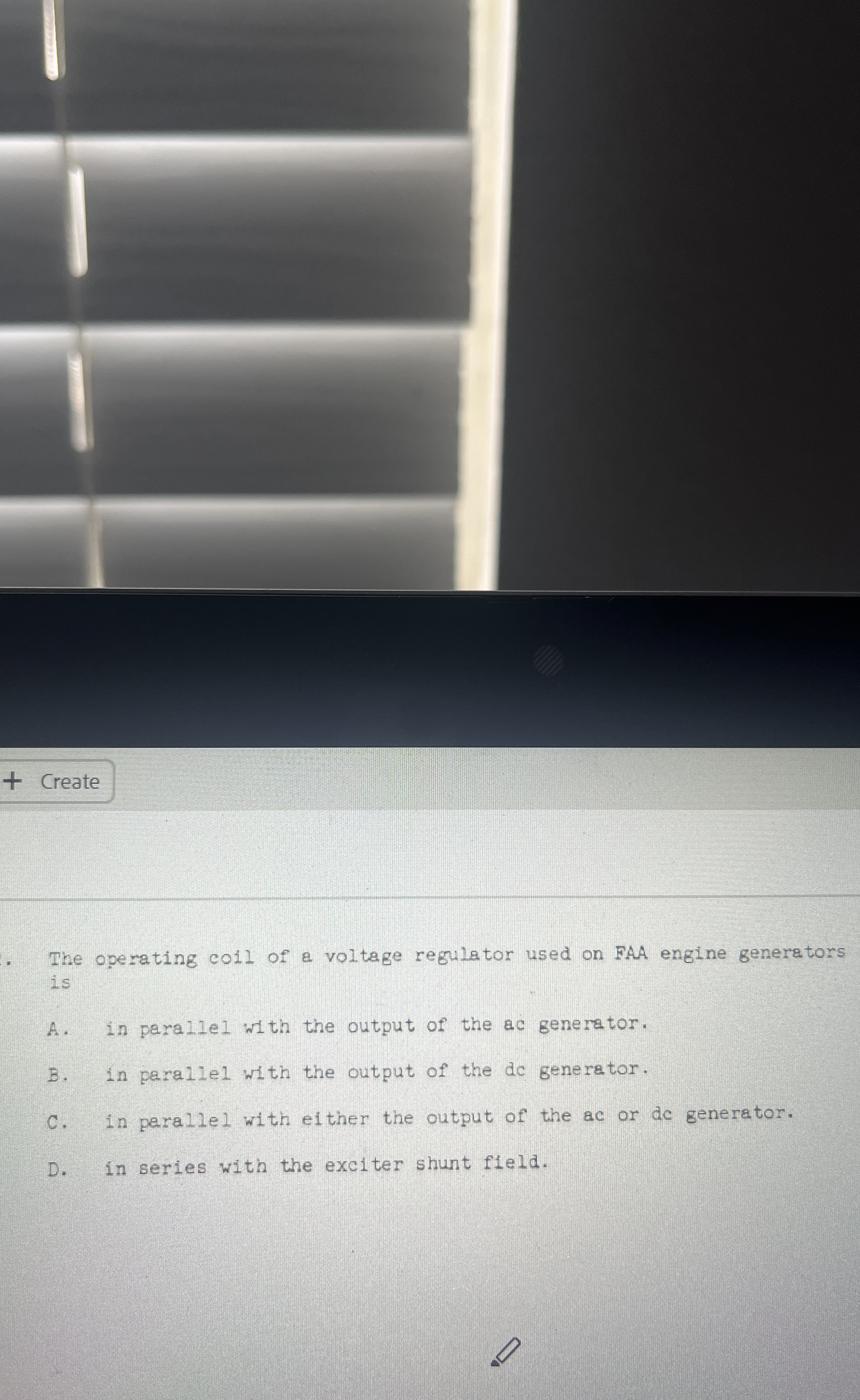 Create The operating coil of a voltage regulator
