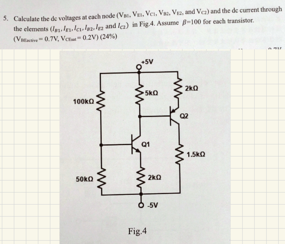 Calculate the dc voltages at each node ( V B 1 ,