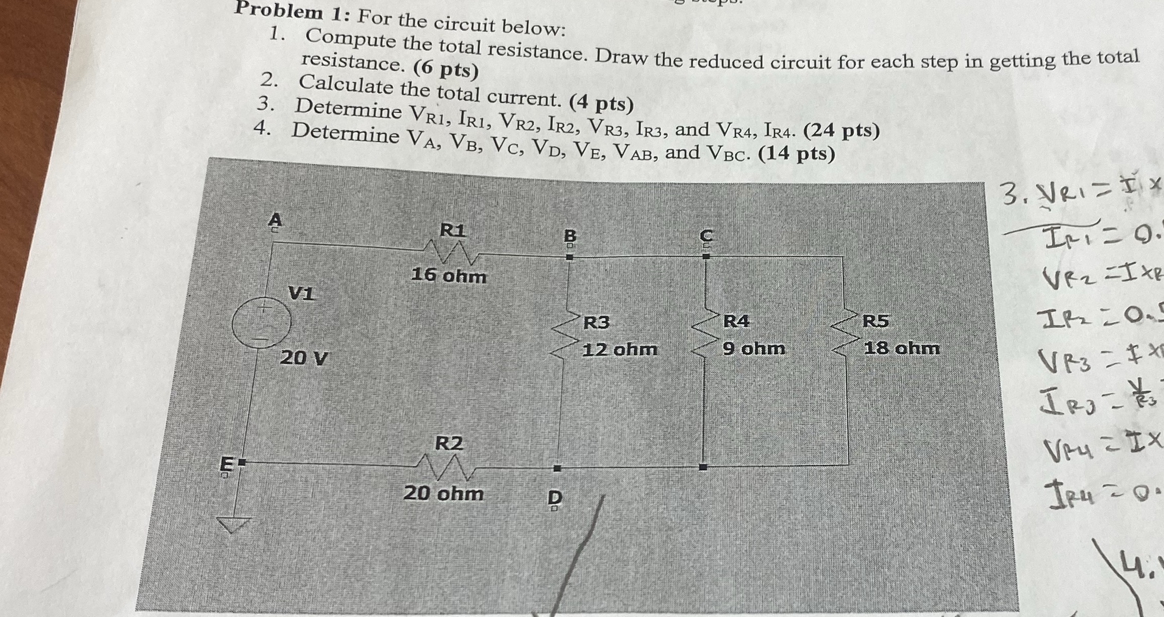 Problem 1 : For the circuit below: Compute the