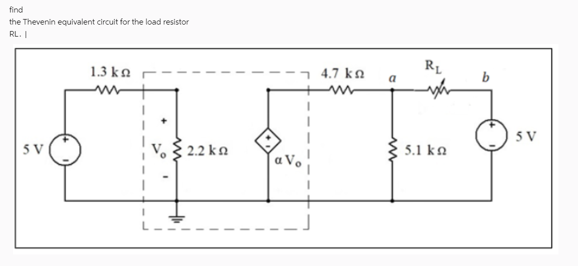 circuits find the Thevenin equivalent circuit for