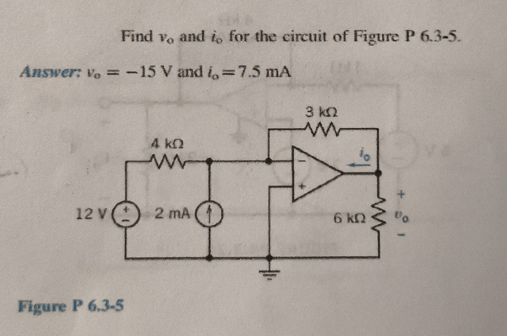 Find v 0 and i 0 for the circuit of Figure P 6 .