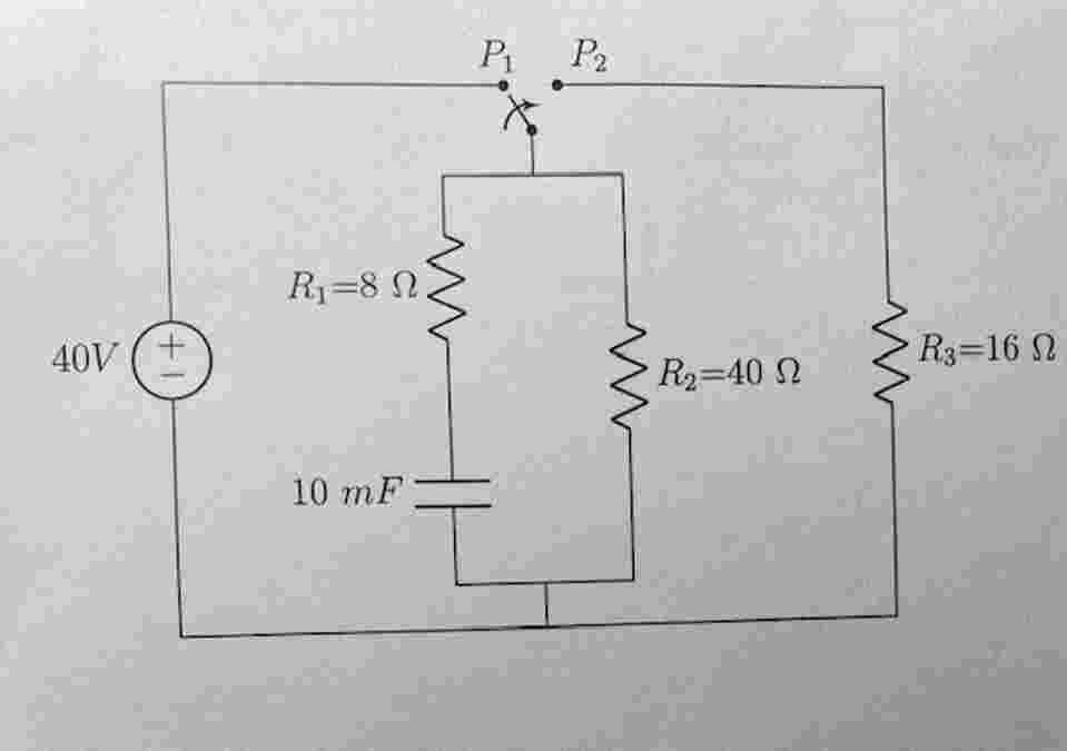 The switch, after being in position P 1 for a