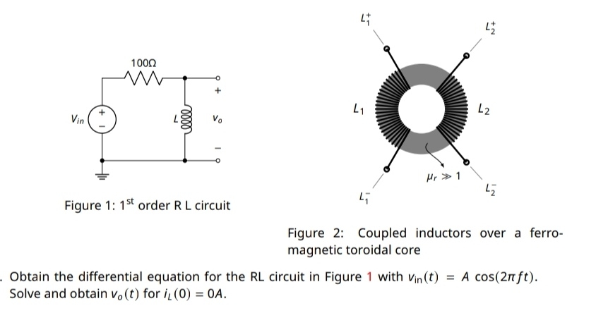Figure 1 : 1 s t order R L circuit Figure 2 :