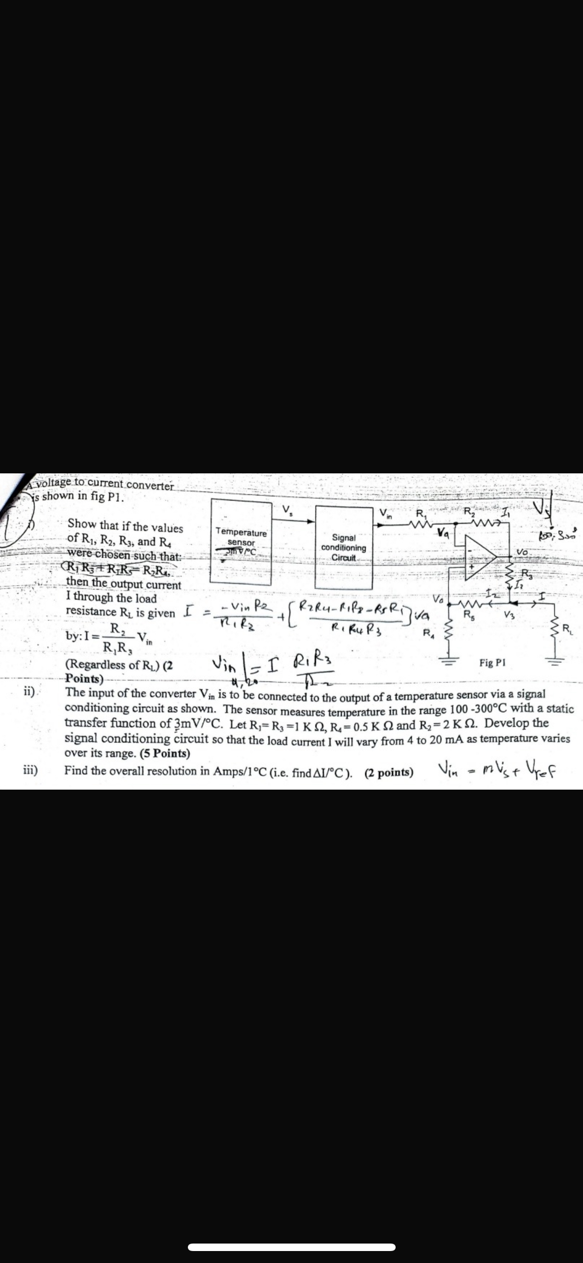 voltage to current converter is shown in fig P 1