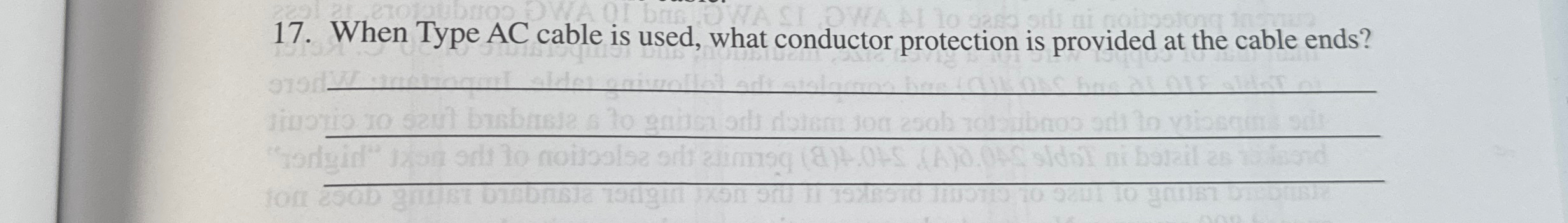 When Type AC cable is used, what conductor
