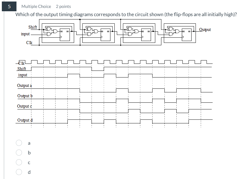 5 Multiple Choice 2 points Which of the output