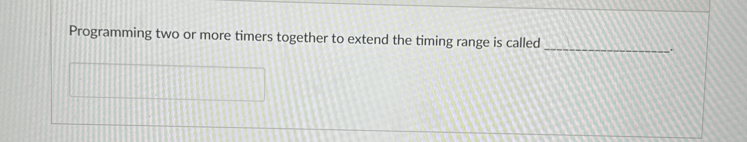 Programming two or more timers together to extend