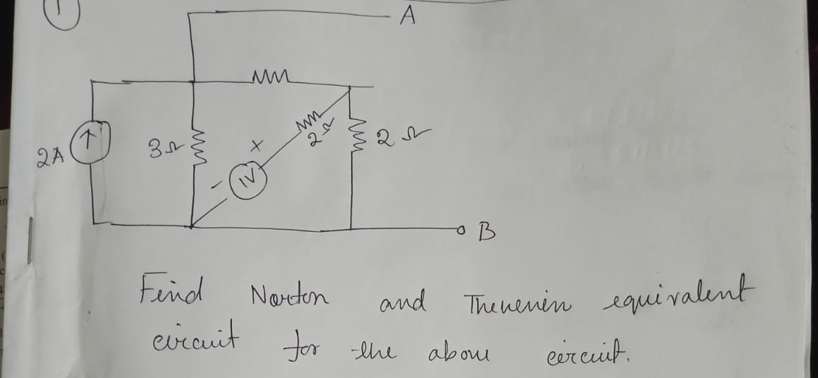 Find Norton and Thenenin equivalent circuit for