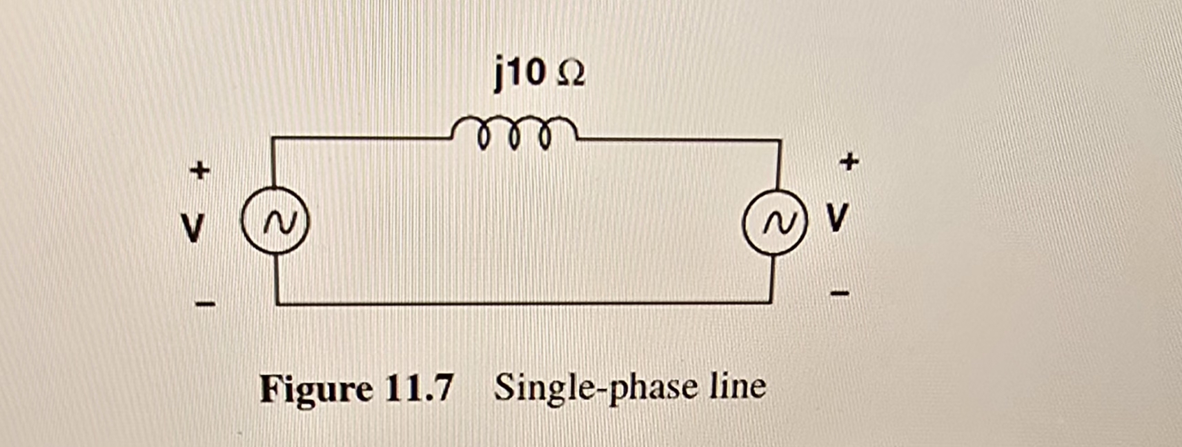 A single phase line is modeled as an inductive