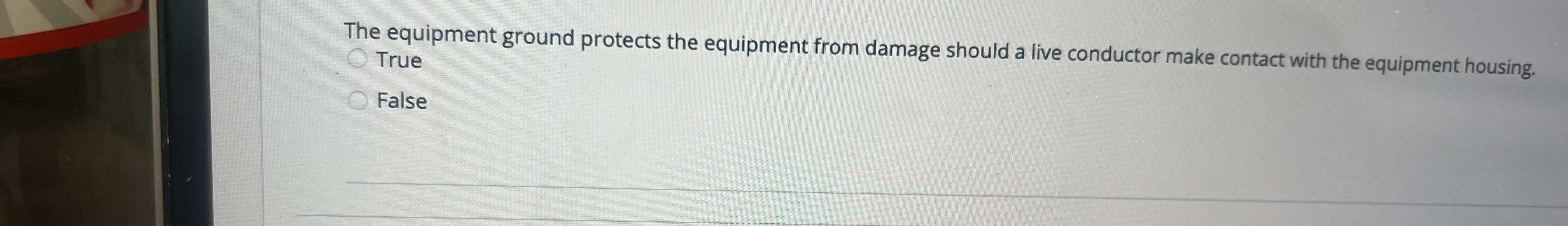 The equipment ground protects the equipment from