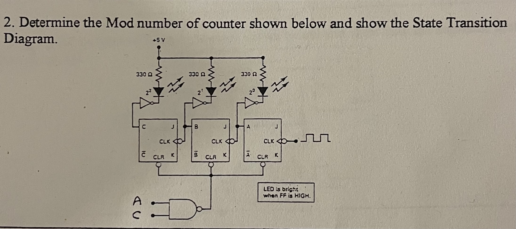 Determine the Mod number of counter shown below