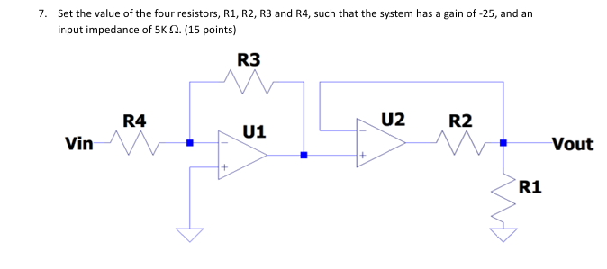 Set the value of the four resistors, R 1 , R 2 ,