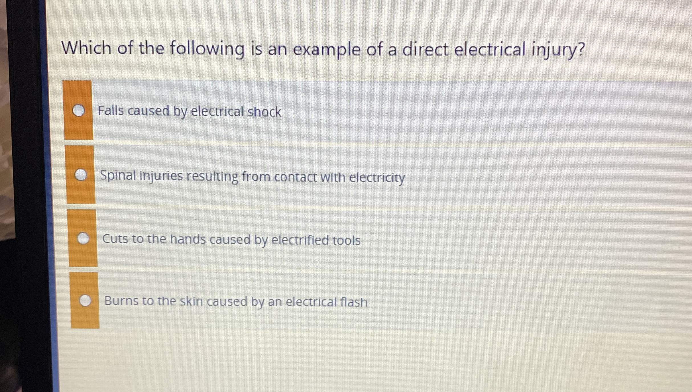 Which of the following is an example of a direct