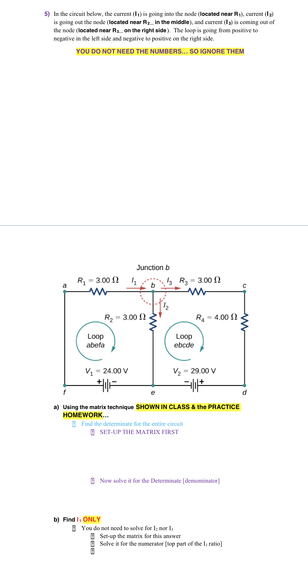In the circuit below, the current ( l 1 ) is