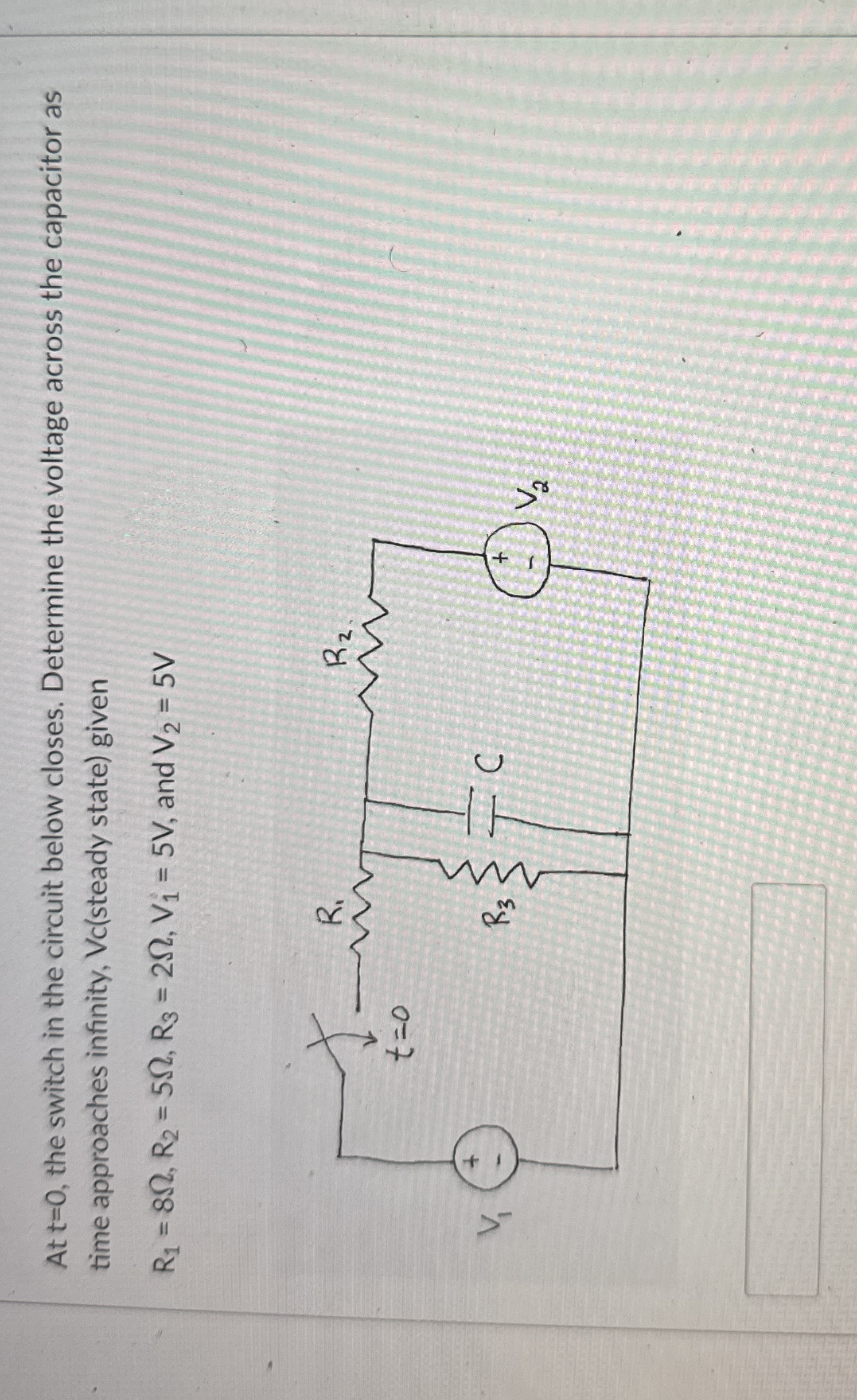 At t = 0 , the switch in the circuit below