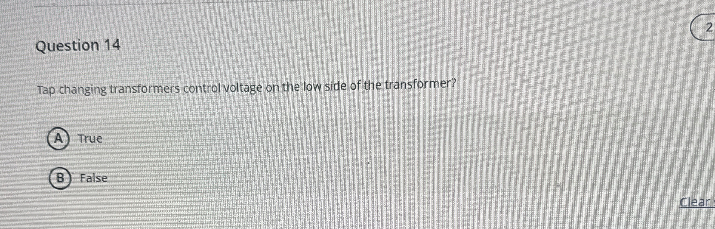 Question 1 4 Tap changing transformers control